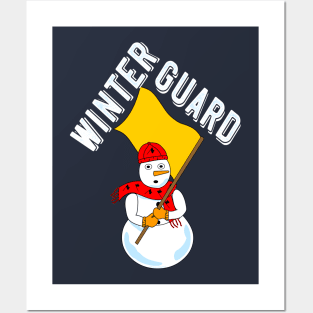 Winter Guard Snowman Rough White Text Posters and Art